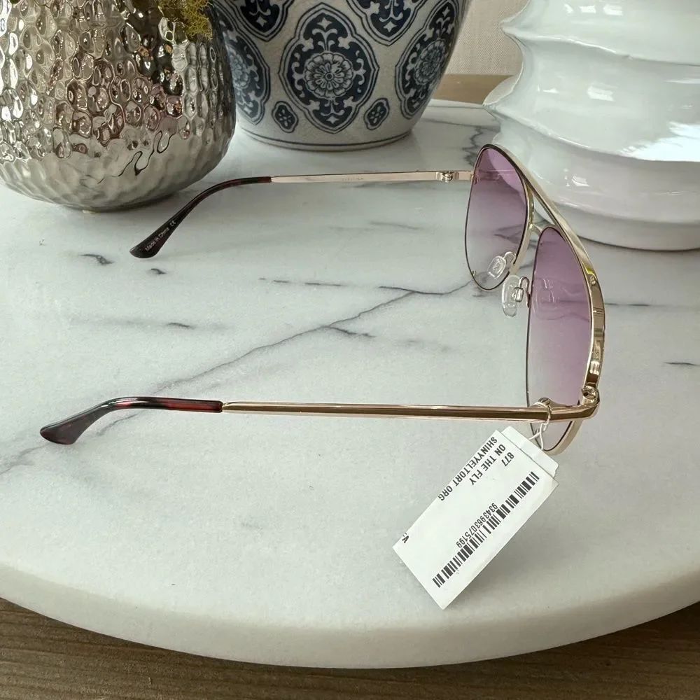QUAY 56mm High Key Shift Aviato Glasses In Gold/ Pink ⭐️ - Picture 3 of 7